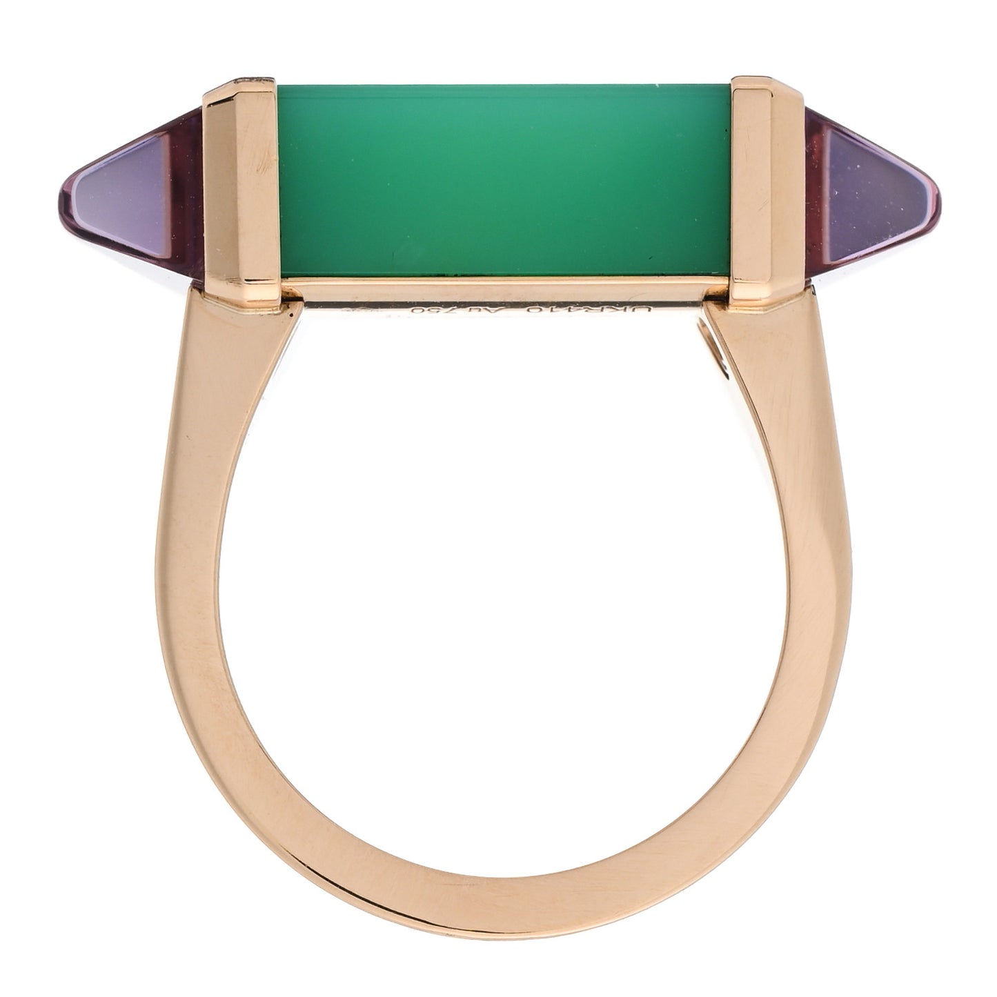 18K Pink Gold Chrysoprase Amethyst Les Berlingots de Cartier Ring  51 5.75