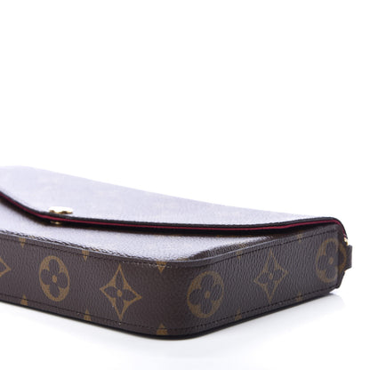 Louis Vuitton Monogram Pochette Felicie Chain Wallet Fuchsia 7 of 9