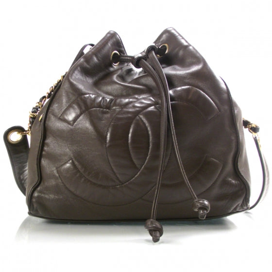 Chanel Lambskin CC Drawstring Shoulder Bag Brown 1 of 10