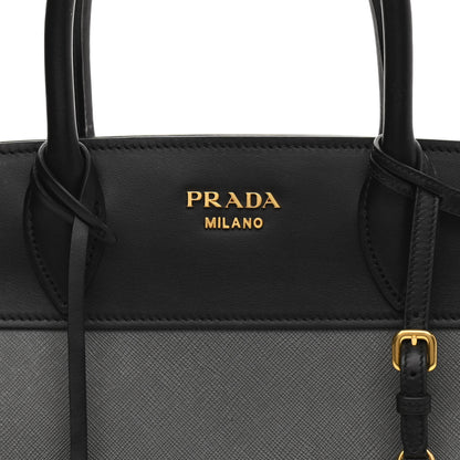 Prada Saffiano City Calf Medium Esplanade Tote Mercurio Black 7 of 9