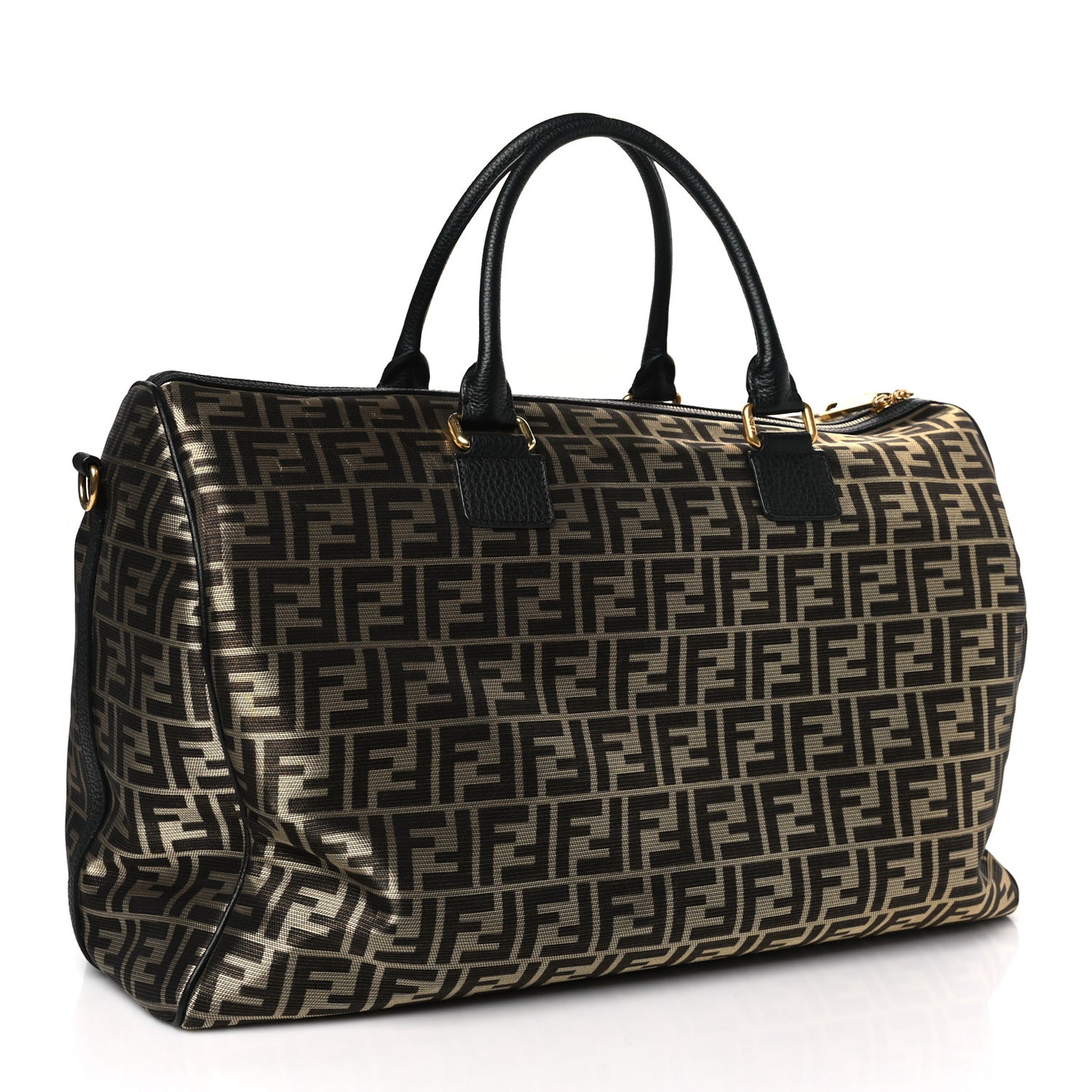 Fabric Jacquard Cuoio Roma FF Metallic Thread Karligraphy Weekender Gold Black