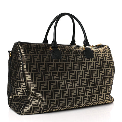 Fendi Fabric Jacquard Cuoio Roma FF Metallic Thread Karligraphy Weekender Gold Black 3 of 9