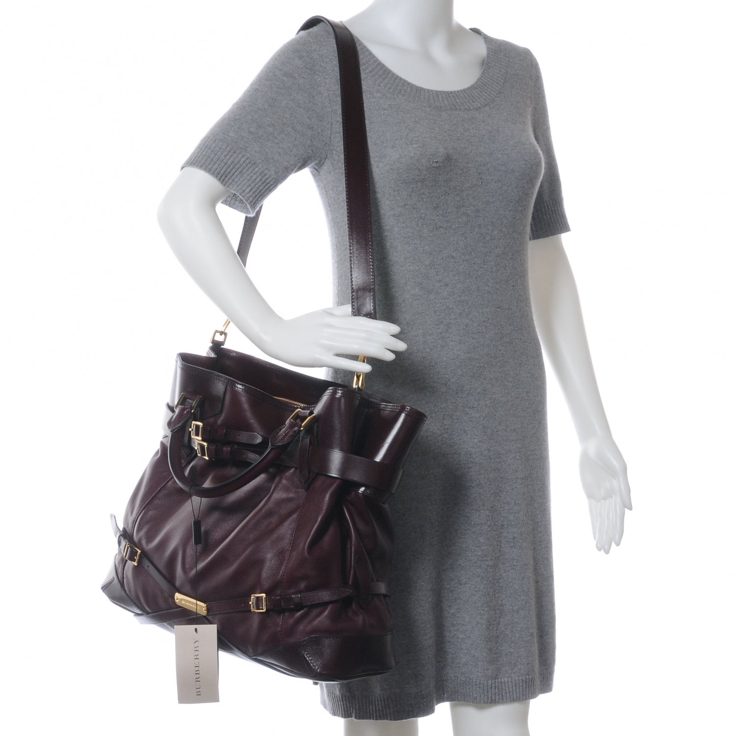 Burberry Soft Lambskin Bridle Calfskin Large Gosford Hobo Black 2 of 10