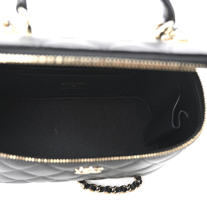 Chanel Lambskin Quilted Trendy Small Top Handle Vanity Case With Chain Black 5 of 10