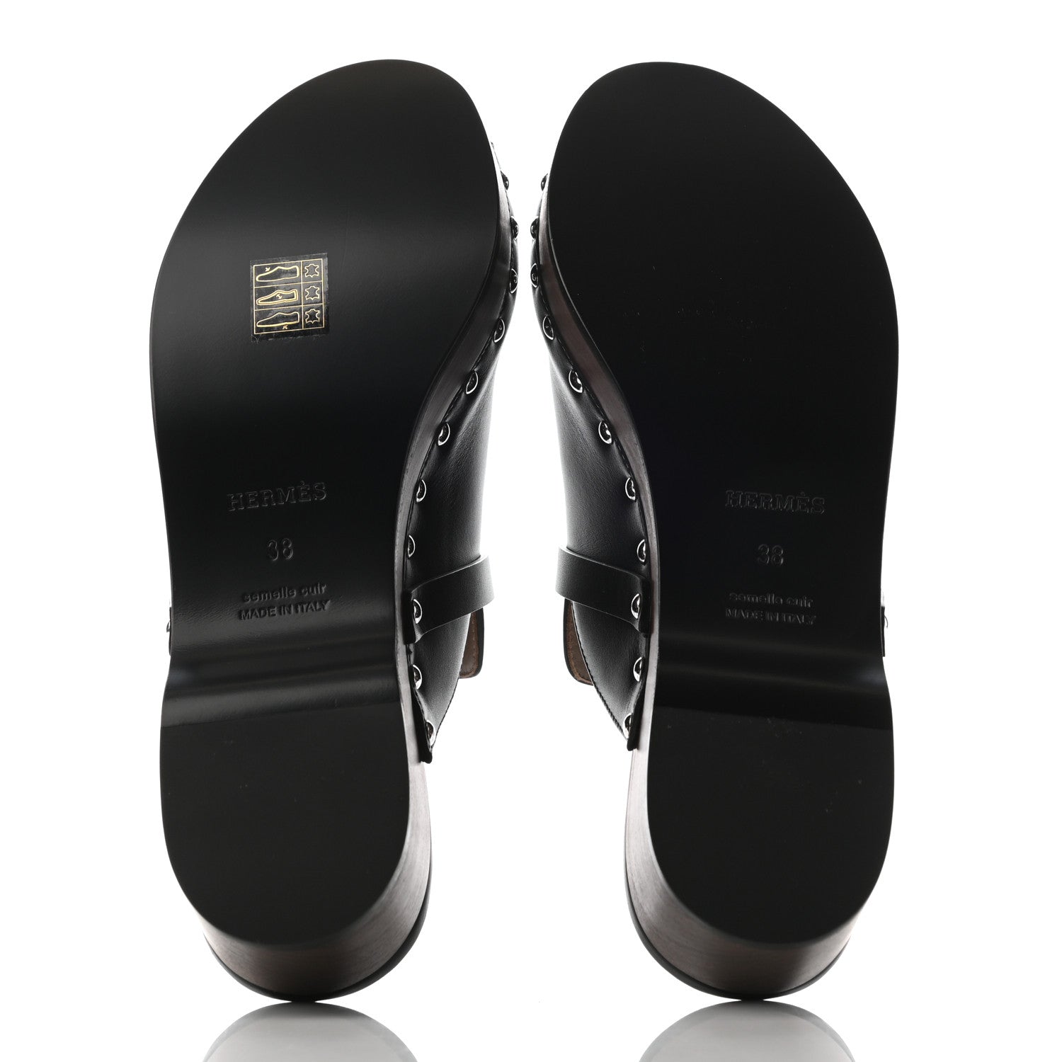 Hermes Calfskin Carlotta Mules 38 Black 5 of 7
