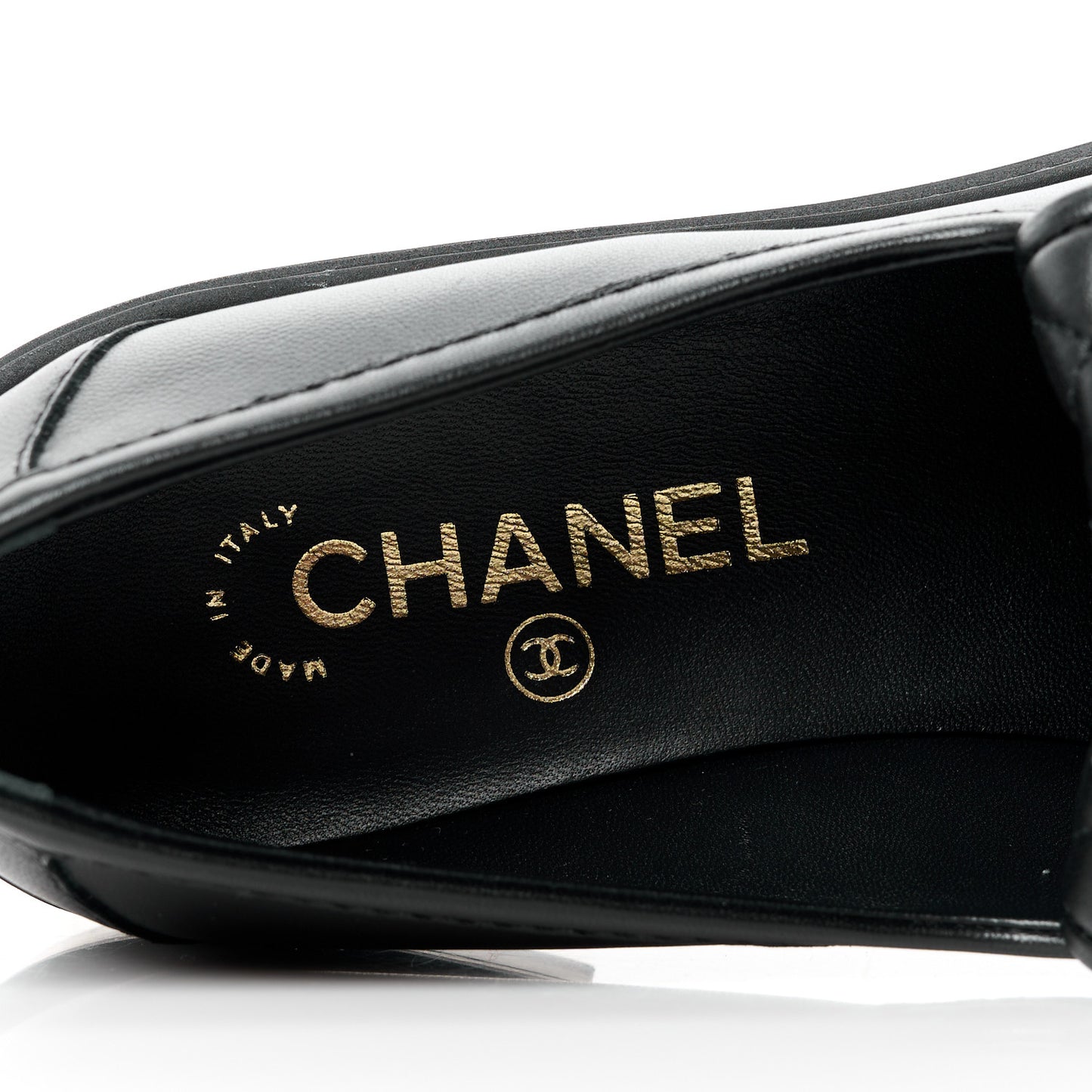 Lambskin Quilted CC Turnlock Loafers 38.5 Black