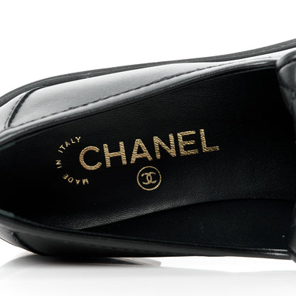 Chanel Lambskin Quilted CC Turnlock Loafers 38.5 Black 7 of 10