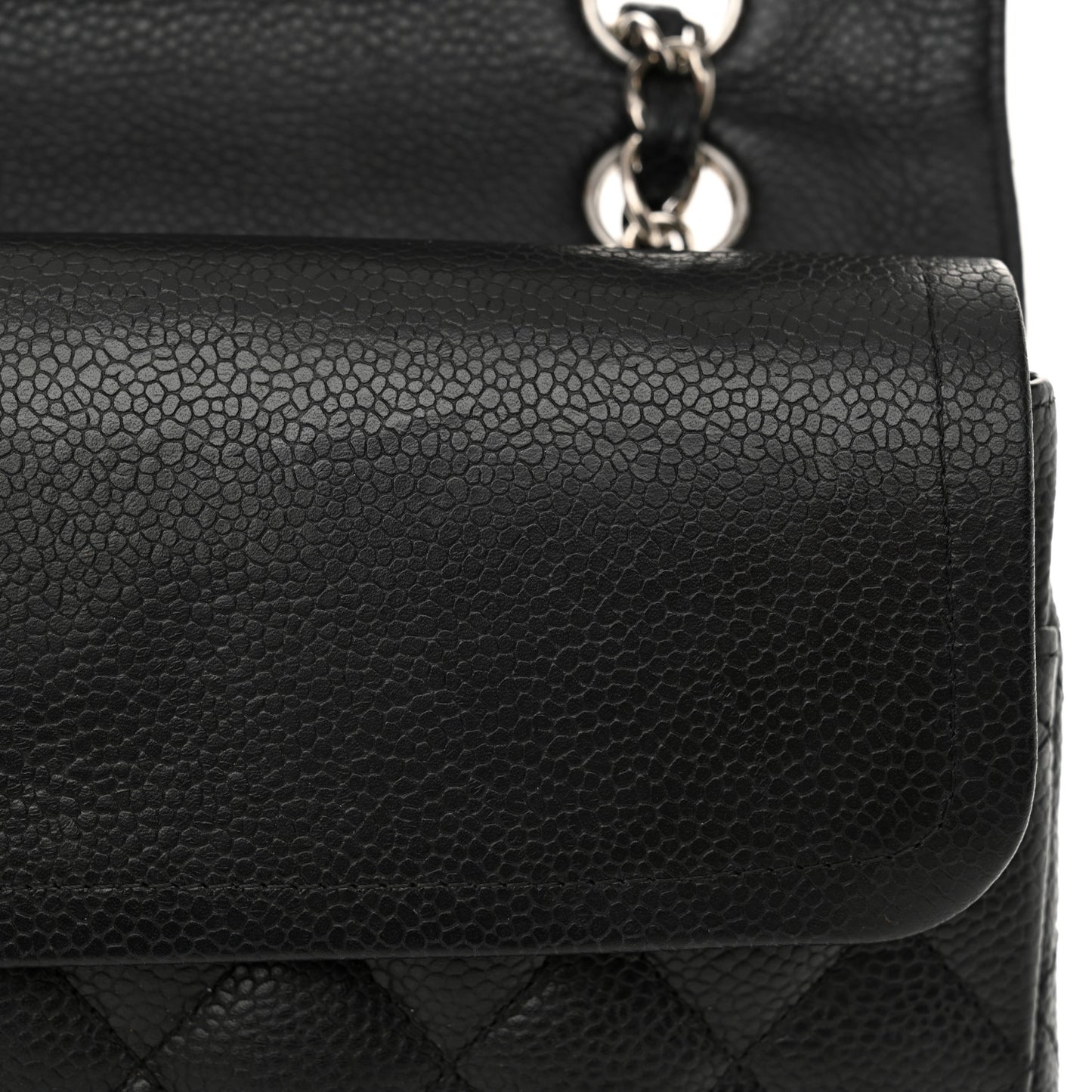 Caviar Quilted Medium Double Flap Black