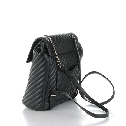 Chanel Calfskin Chevron Quilted Large Urban Spirit Backpack Black 3 of 8