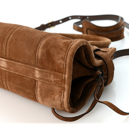 Prada Suede Triangle Mini Bonnie Shoulder Bag Cacao 9 of 9