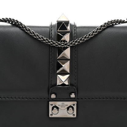 Valentino Garavani Vitello Medium Glam Lock Rockstud Flap Black 7 of 10