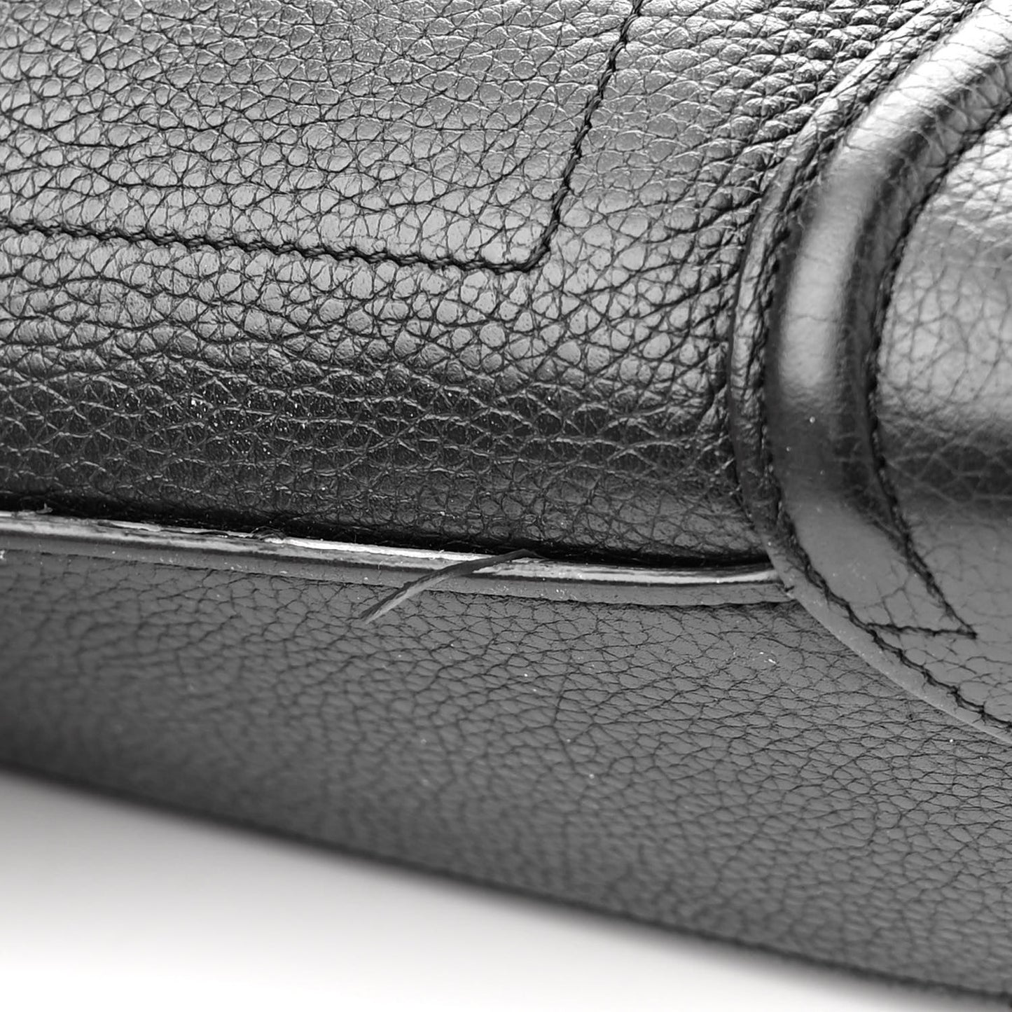 Drummed Calfskin Nano Luggage Black