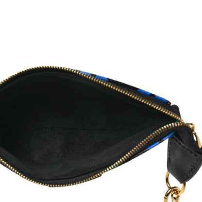 Louis Vuitton Colored Monogram Mini Pochette Accessories Blue Black 5 of 9