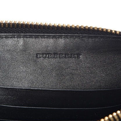 Burberry Signature Grain Calfskin Check Embossed Peyton Crossbody Clutch Bag Black 6 of 10