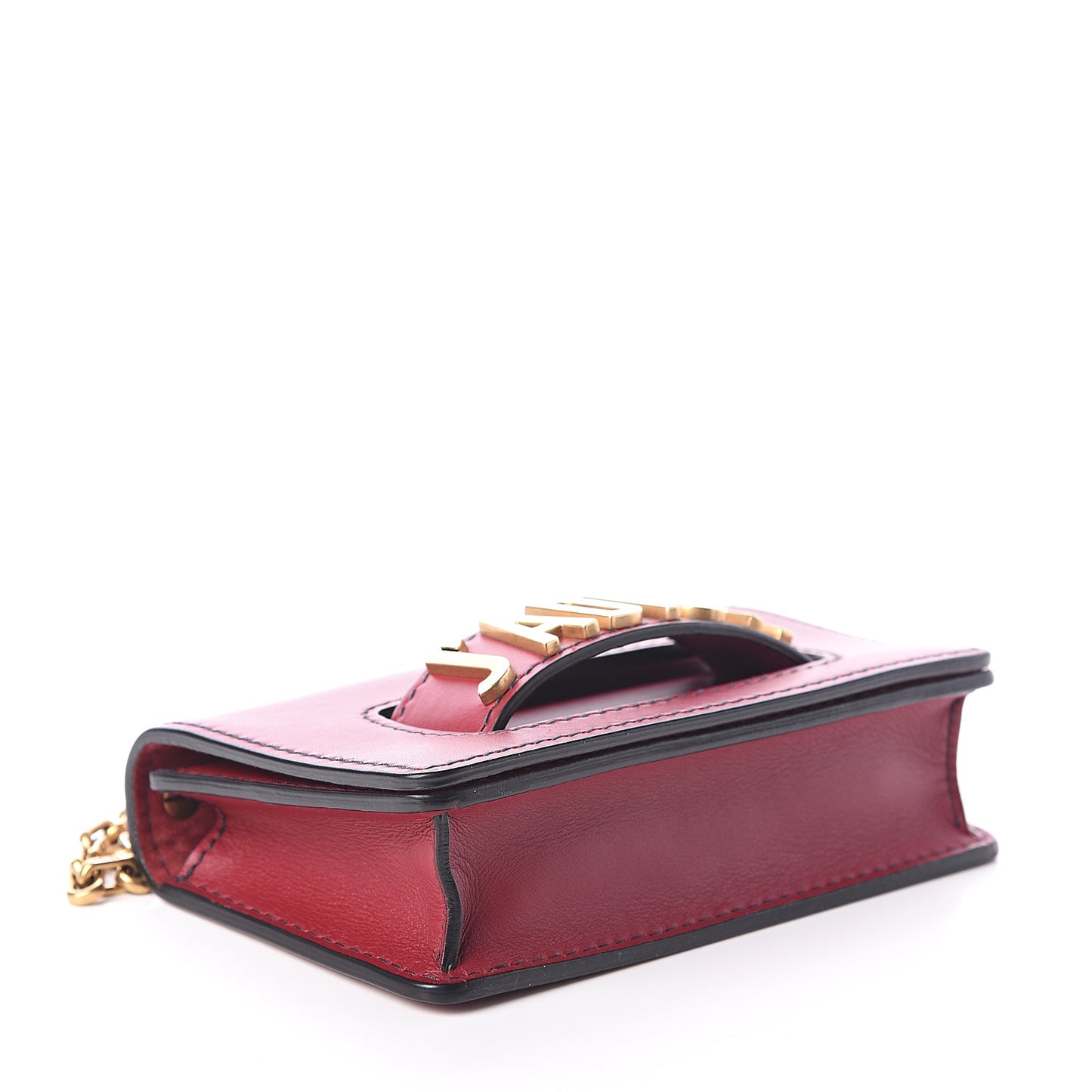 Calfskin Mini J'Adior Chain Flap Bag Red
