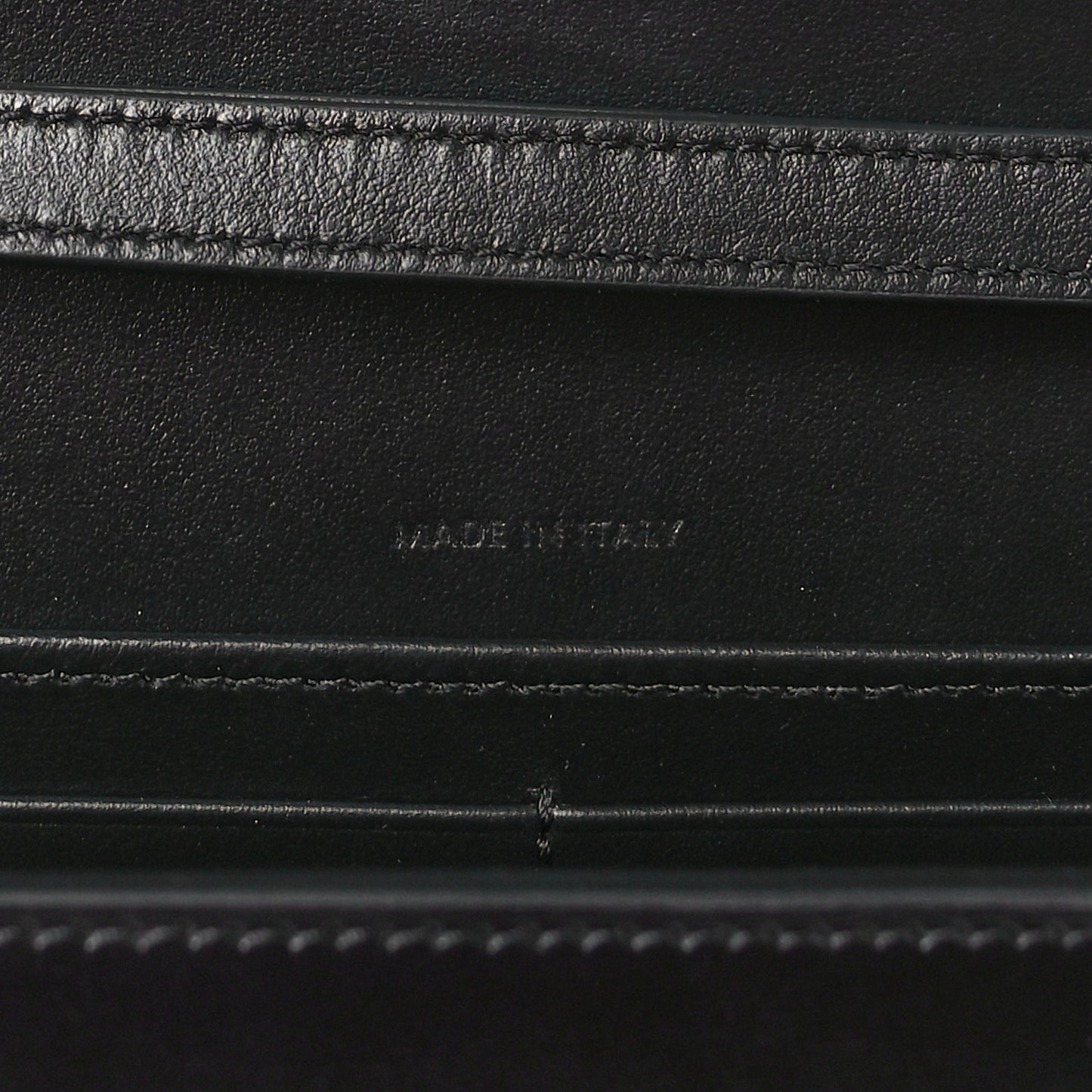 Shiny Calfskin Triomphe Margo Wallet on Chain Black