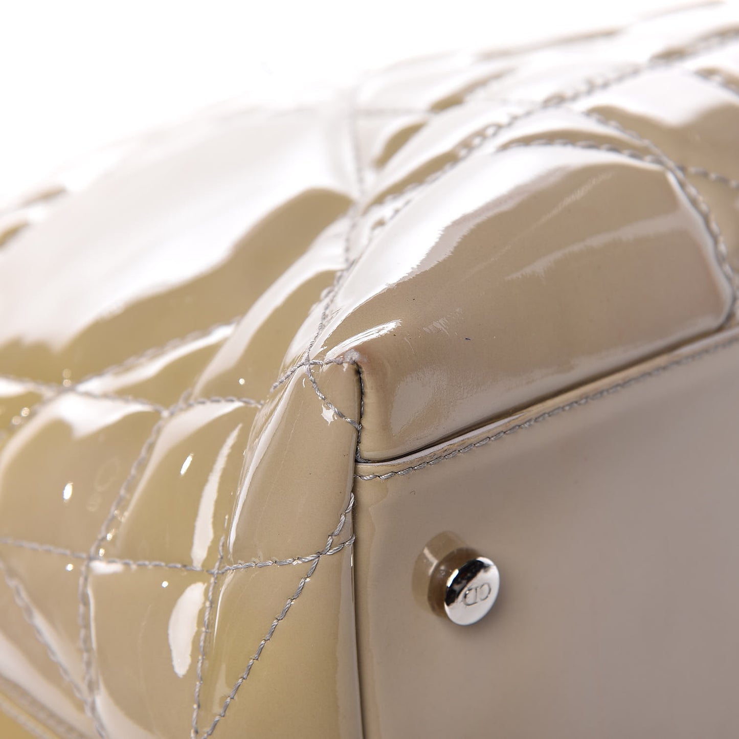 Patent Cannage Medium Granville Tote Beige