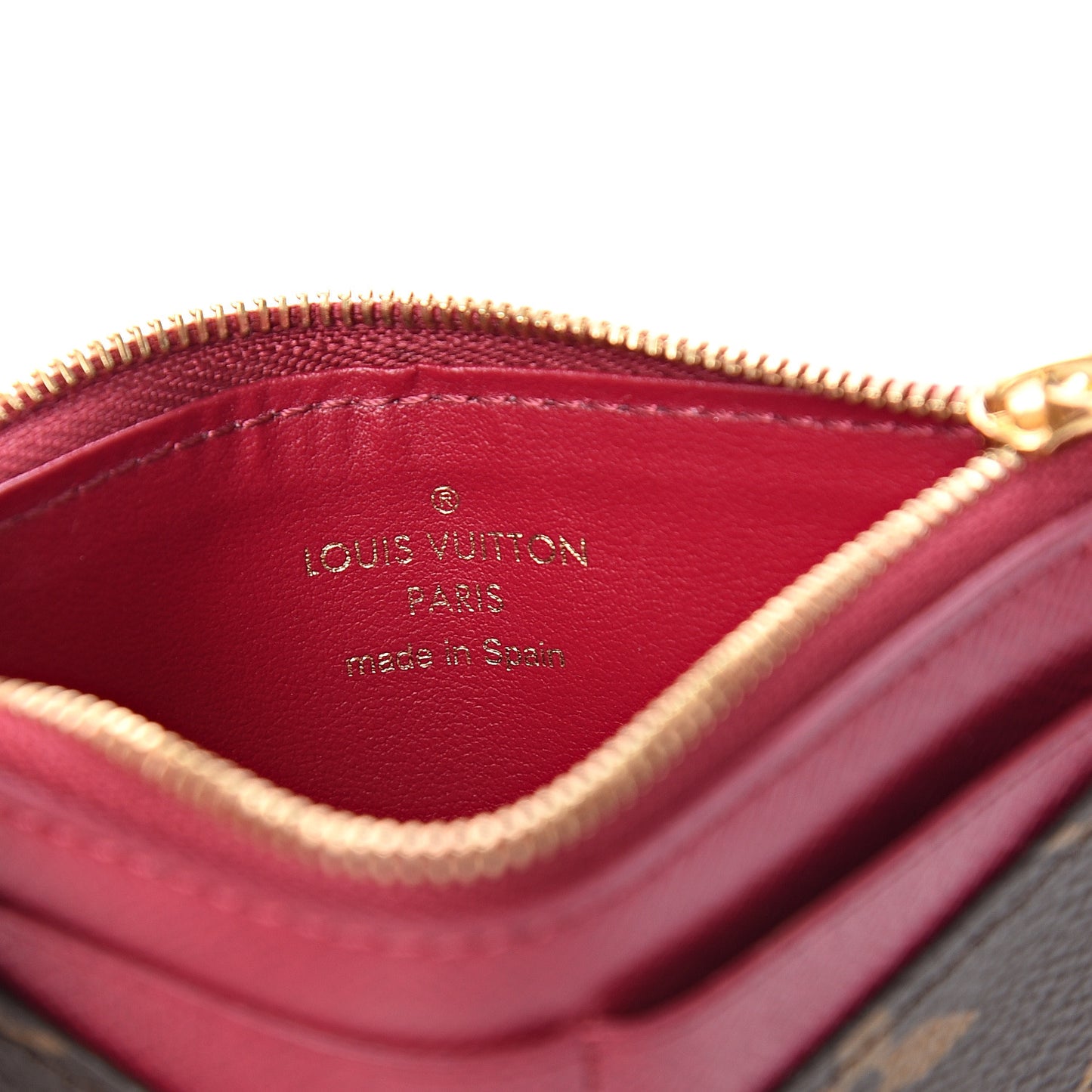 Monogram Zipped Card Holder Fuchsia