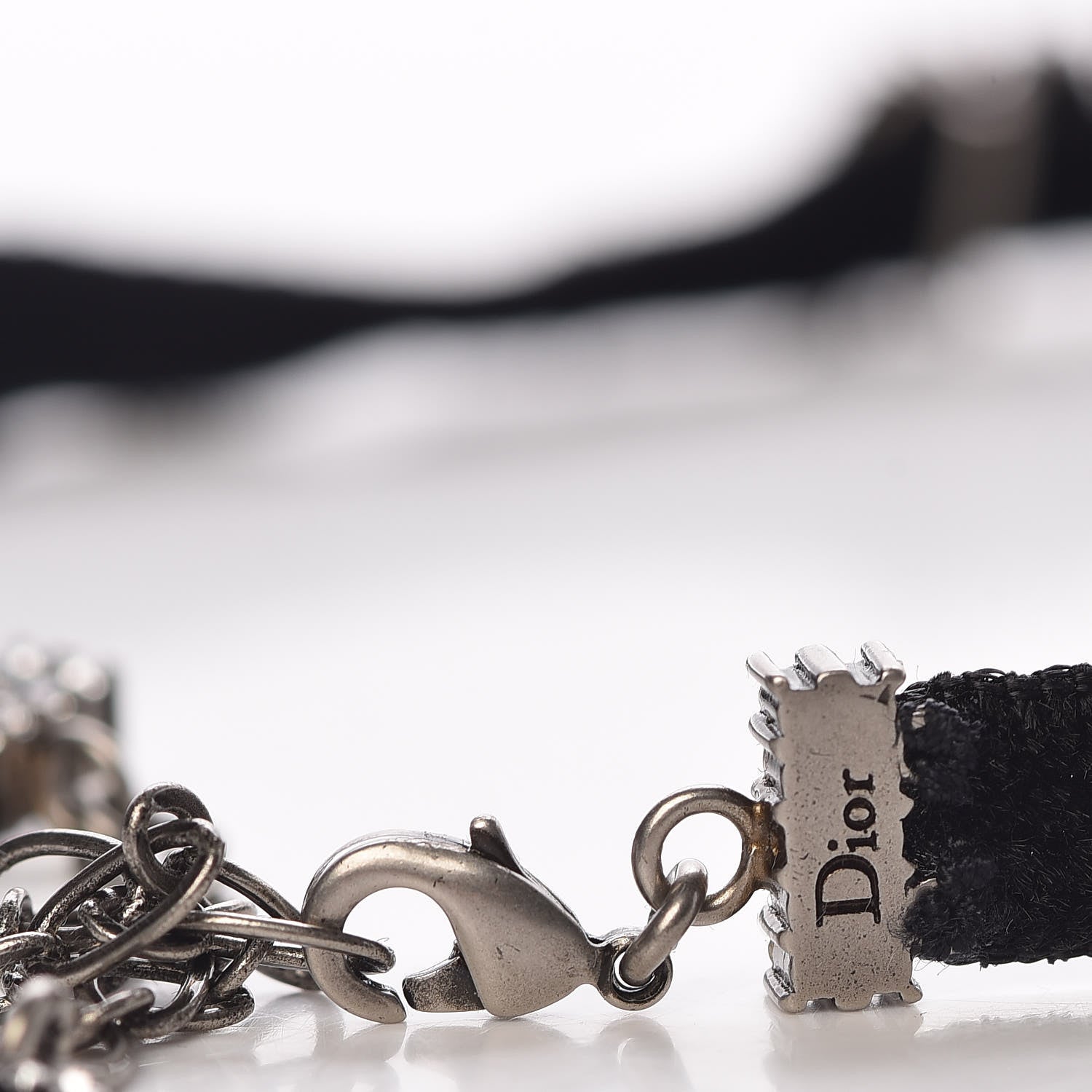 Christian Dior Velvet Crystal J’Adior Choker Necklace Black 4 of 4