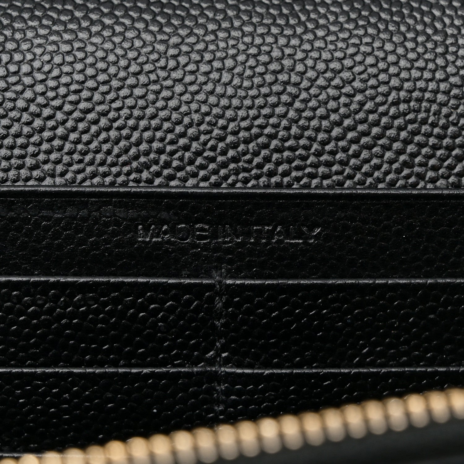 Saint Laurent Grain De Poudre Matelasse Chevron Monogram Chain Wallet Black 7 of 11