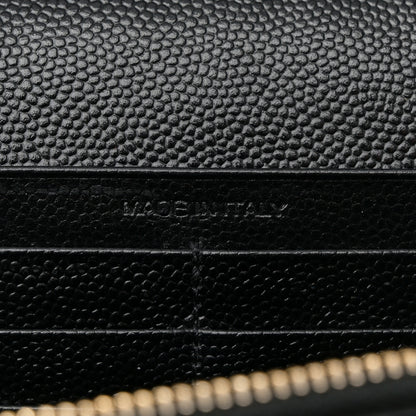 Saint Laurent Grain De Poudre Matelasse Chevron Monogram Chain Wallet Black 7 of 11