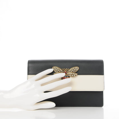 Gucci Calfskin Queen Margaret Chain Wallet Mystic White Black 3 of 9