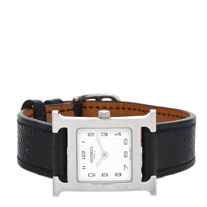 Hermes Stainless Steel Epsom 21mm Heure H Hour Quartz Watch Noir 2 of 5