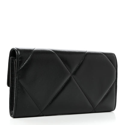 Chanel Lambskin Quilted 19 Flap Wallet Black 3 of 9