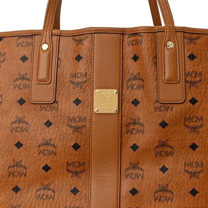 MCM Visetos Large Liz Reversible Shopper Tote Cognac 10 of 15