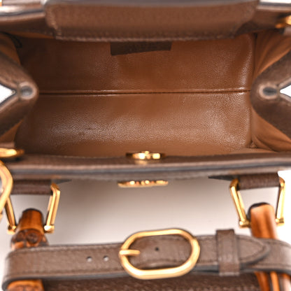 Gucci Monogram Jumbo GG Textured Dollar Calfskin Mini Diana Tote Bag Camel Ebony New Acero 5 of 10