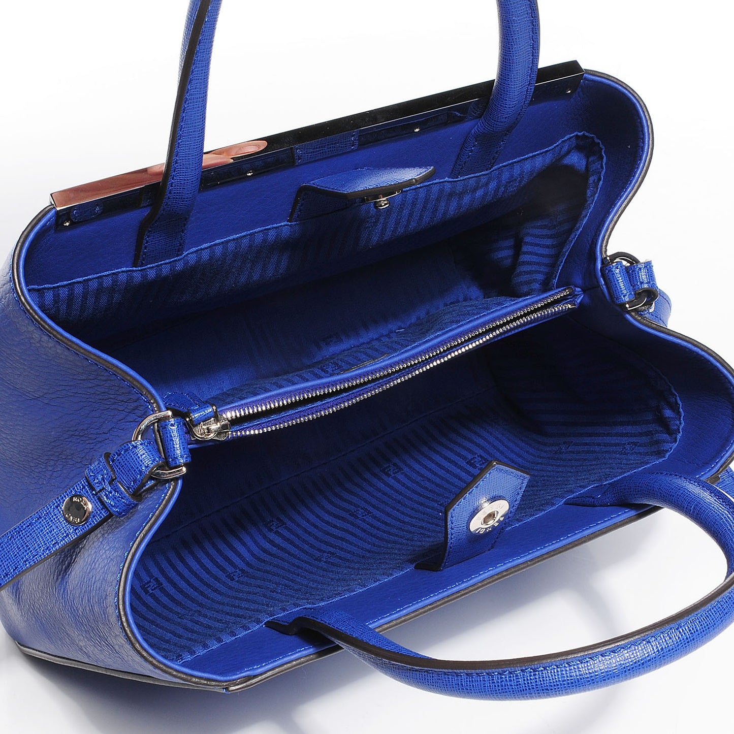 Vitello Elite Petite 2Jours Tote Blue Neon