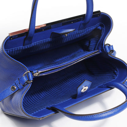 Fendi Vitello Elite Petite 2Jours Tote Blue Neon 5 of 11