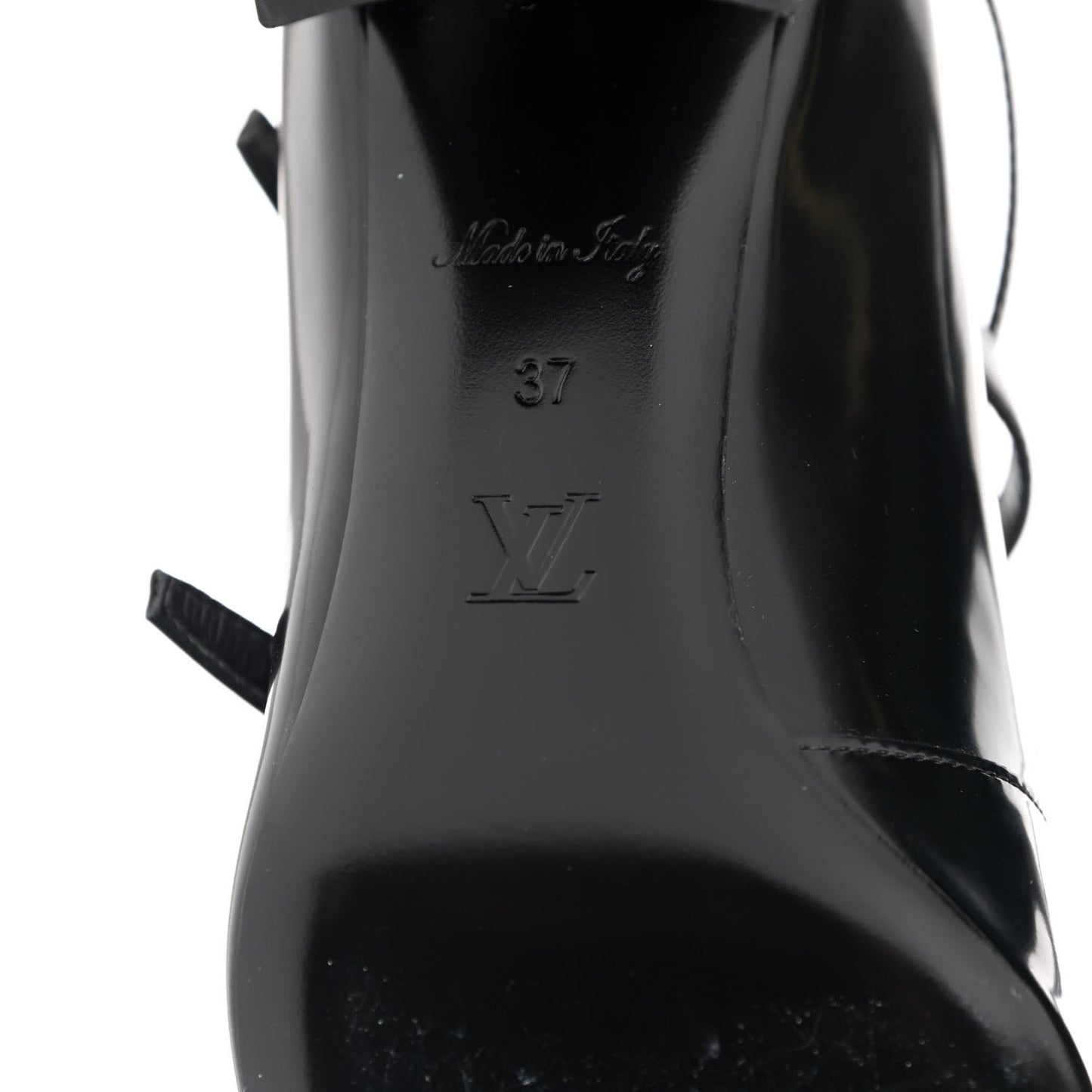 Glazed Calfskin Bliss Multistrap Pumps 37 Black