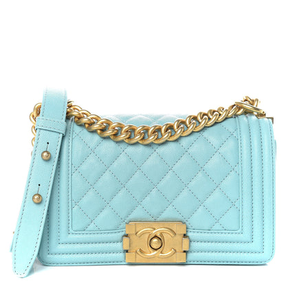 Chanel Caviar Quilted Small Boy Flap Light Blue 1 of 10