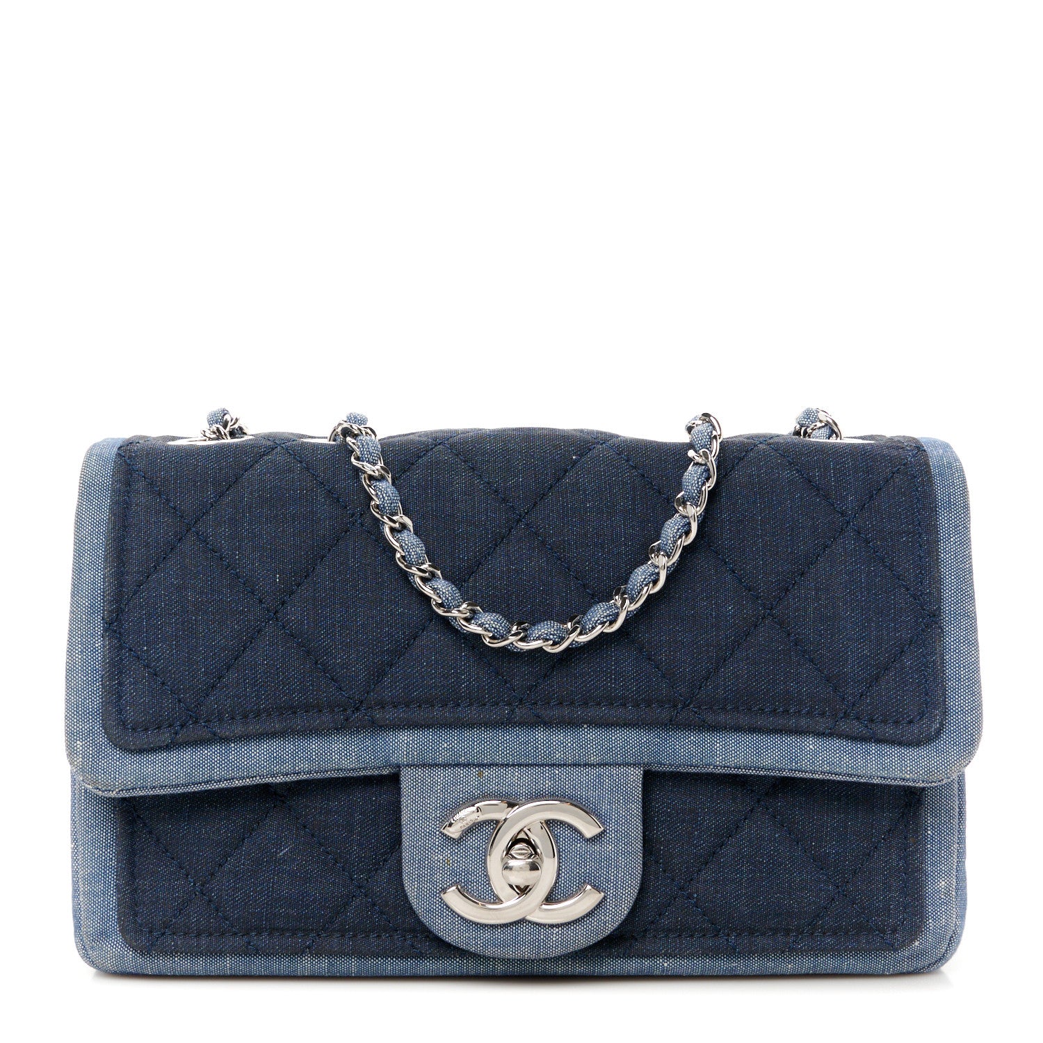 Chanel Denim Quilted Small Medallion Flap Blue 1 of 11