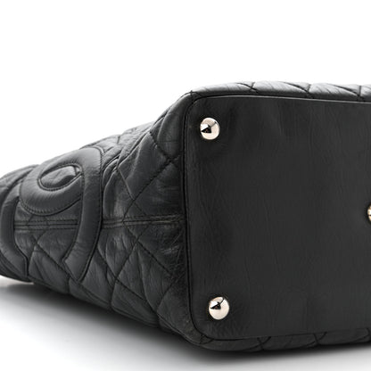 Chanel Aged Calfskin Quilted Large Cotton Club Tote Black 9 of 10