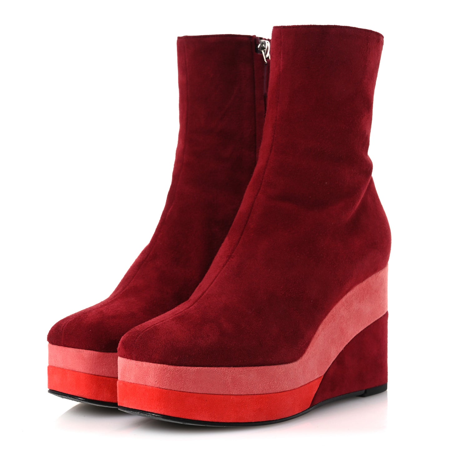 Suede Goatskin Womens Wedge Boot 36