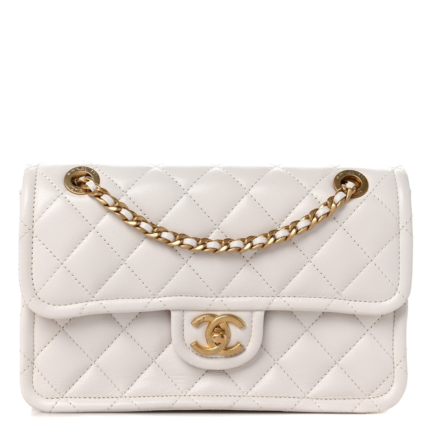 Chanel Caviar Quilted Medium Sweet Classic Flap White 1 of 11