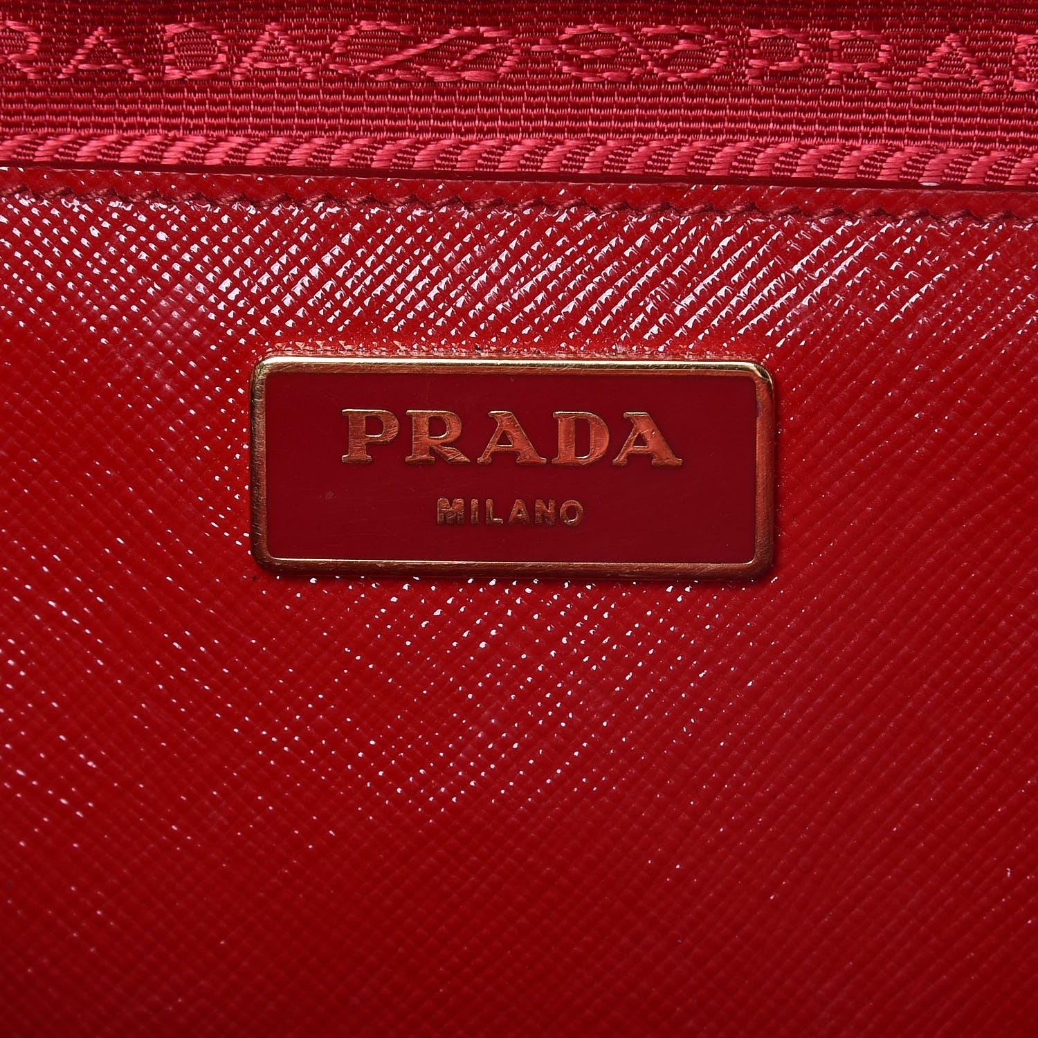 Prada Saffiano Vernice Floral Bauletto Bag Rosso Bianco 6 of 12