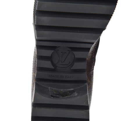 Louis Vuitton Suede Calfskin Monogram Laureate Platform Desert Boots 40 Black 6 of 7