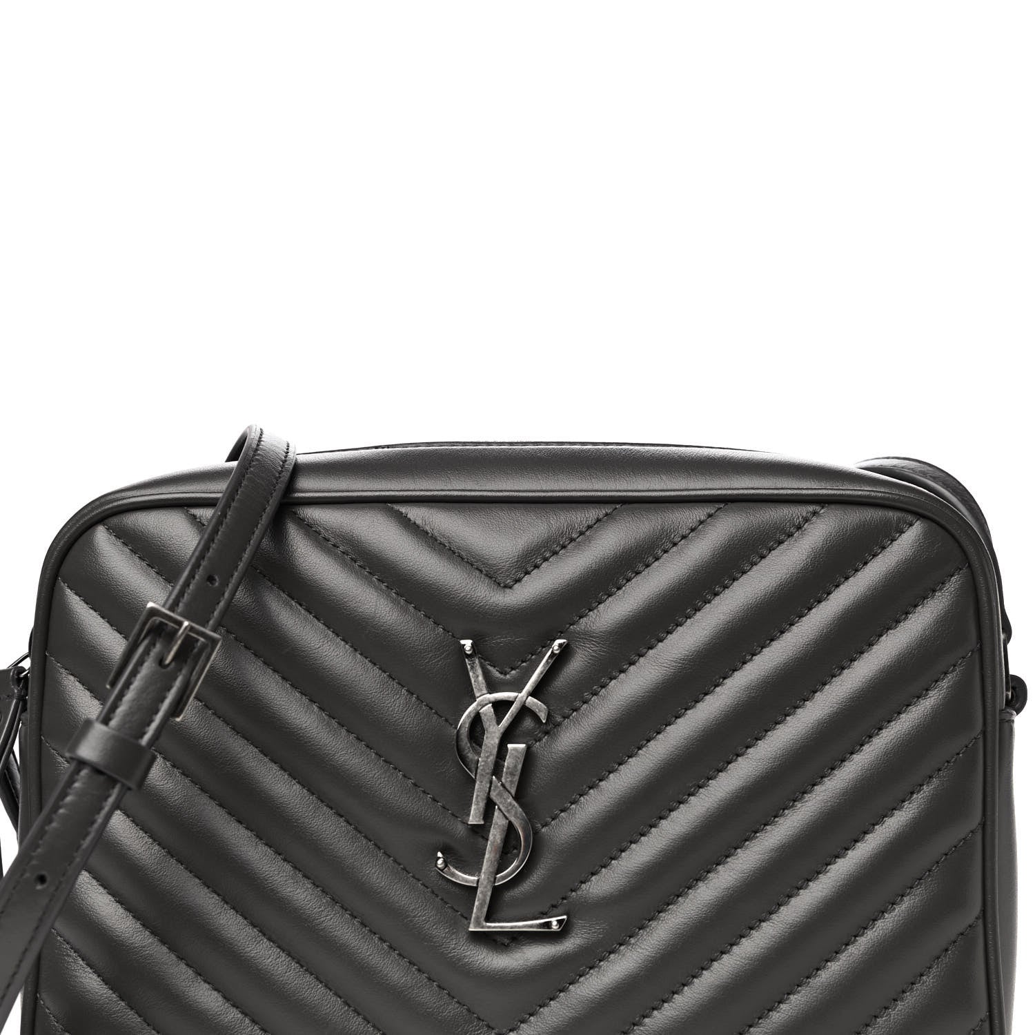 Saint Laurent Calfskin Matelasse Monogram Lou Camera Bag Asphalt 9 of 13