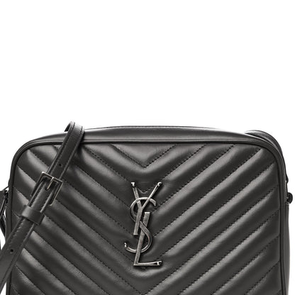 Saint Laurent Calfskin Matelasse Monogram Lou Camera Bag Asphalt 9 of 13
