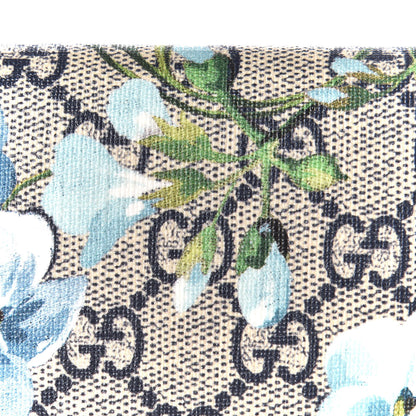Gucci GG Supreme Monogram Blooms Zip Around Card Case Wallet Beige Blue Navy 9 of 9