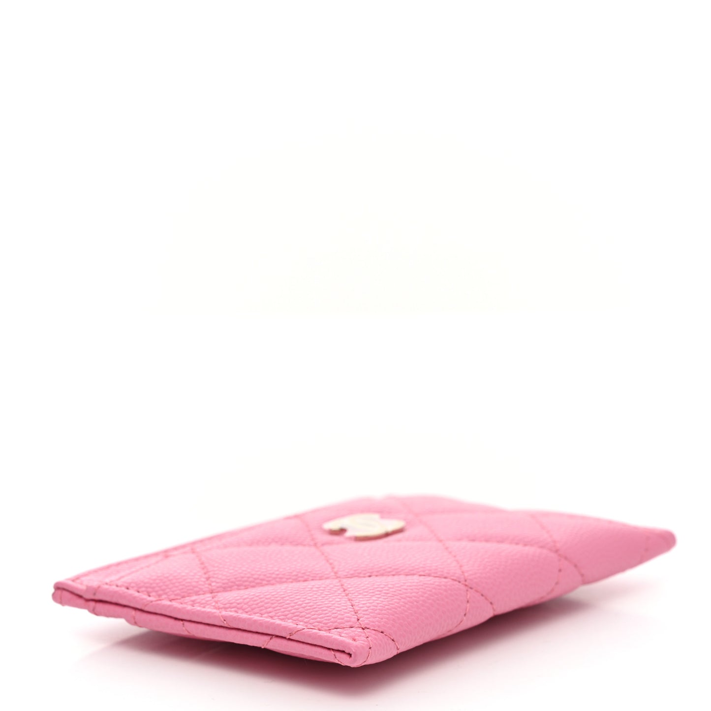 Caviar Quilted Card Holder Pink