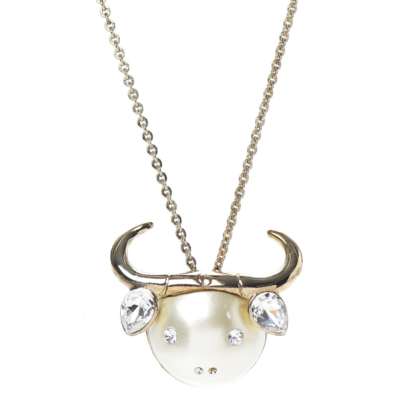 Crystal Tell Me Dior Zodiac Taurus Necklace Gold