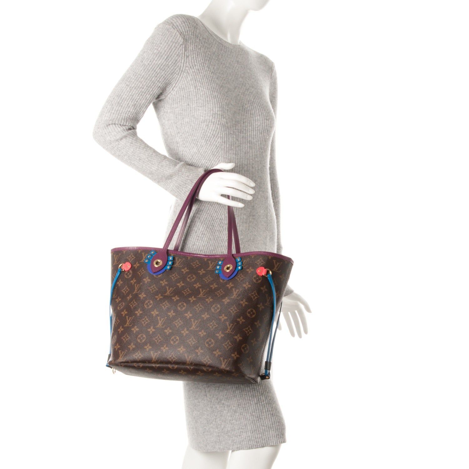 Louis Vuitton Monogram Totem Neverfull MM Magenta 2 of 9