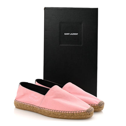 Saint Laurent Canvas Elba Light Logo Embroidered Espadrilles 41 Pink 10 of 10