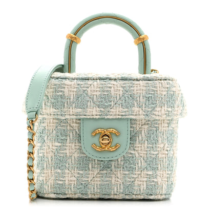 Chanel Tweed Handle Crush Small Vanity Case Light Green 1 of 10