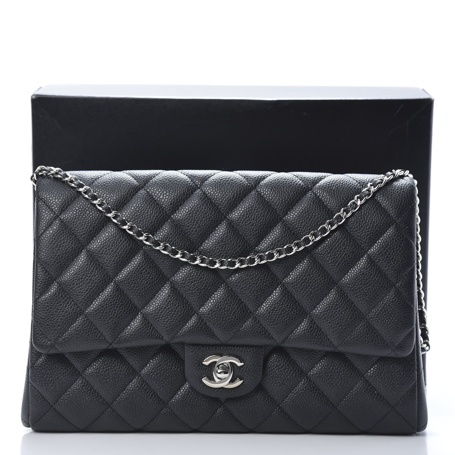Chanel Caviar Quilted Clutch With Chain Flap Black 11 of 11
