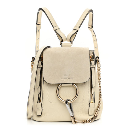 Chloe Suede Calfskin Mini Faye Backpack Off White 1 of 10